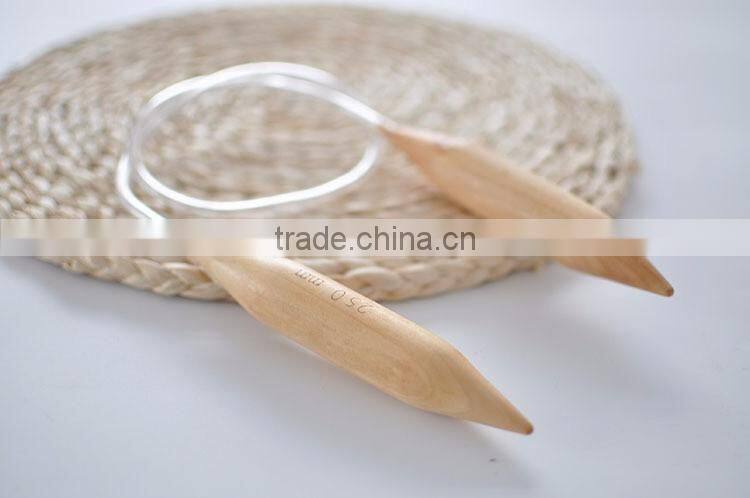 New Design 25mm 80cm Length Plastic Circular Wooden Knitting Needle