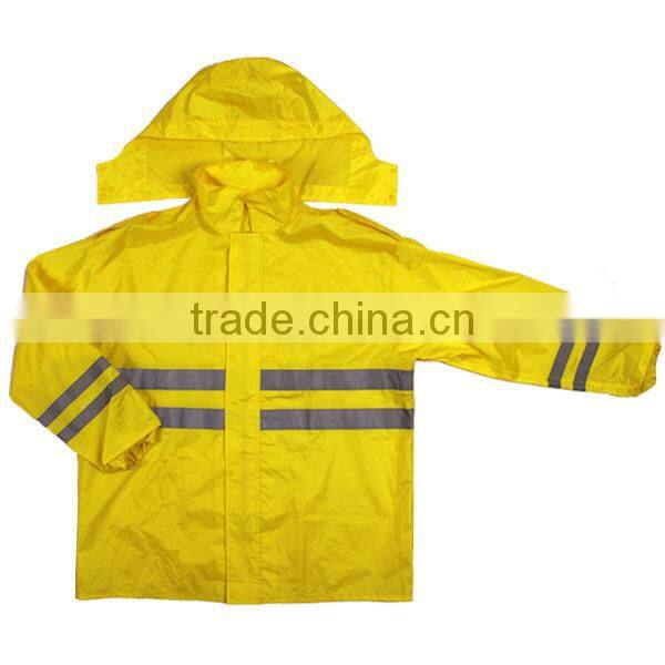 Fashional plastic folding raincoat with hat