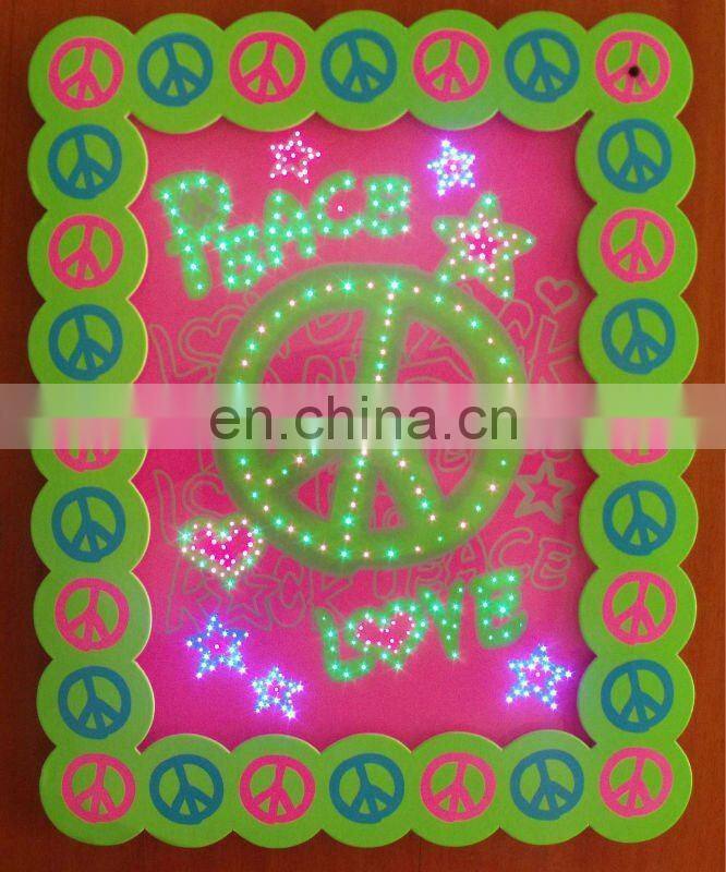 china craft wall art decoration with led light