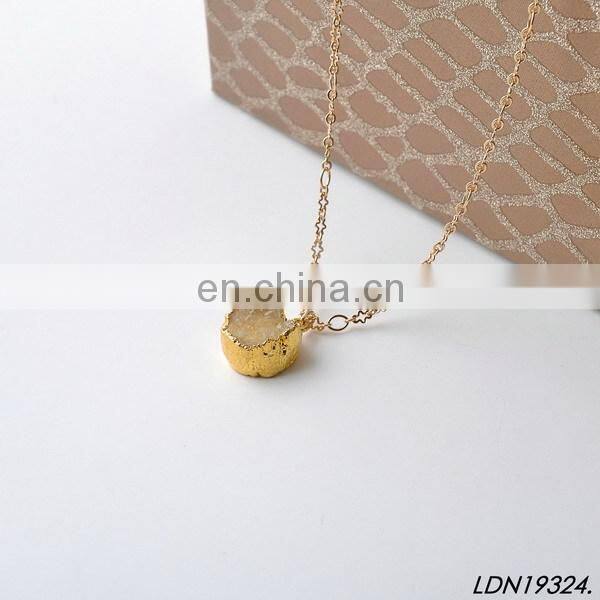 Druzy Stone Necklace Crystal Necklace