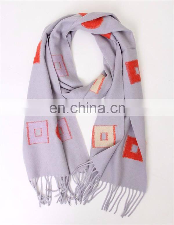 2016 new style square jacquard scarf winter woolen thick lambs wool lady shawl