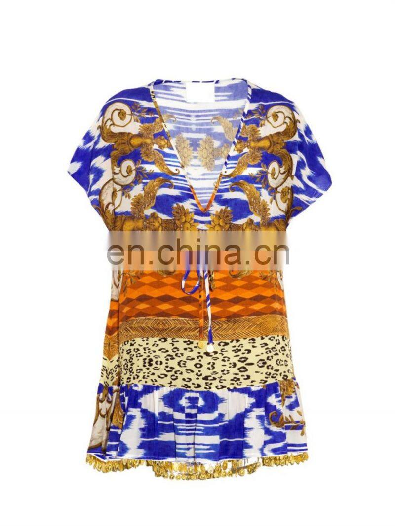 High quality sheer chiffon blouson beachwear swimwear cover-up beach dress