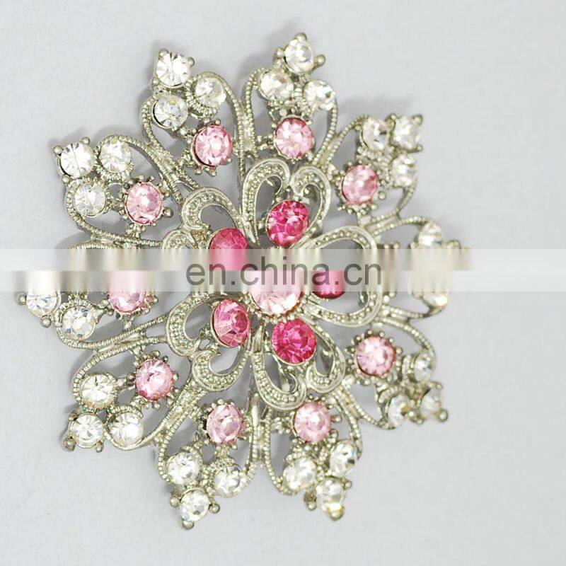 high quality cheap wholesale crystal stone custom brooch lapel pin flower