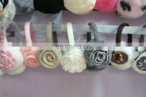 flower pattern knitting ear muff