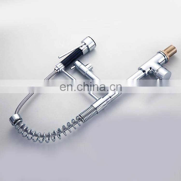 Stainless steel single handle pull out kitchen sink faucet