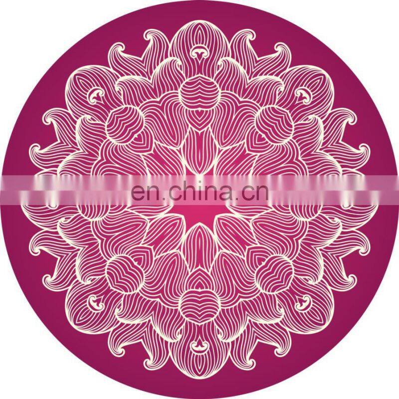 Top quality round suede natural rubber yoga mat