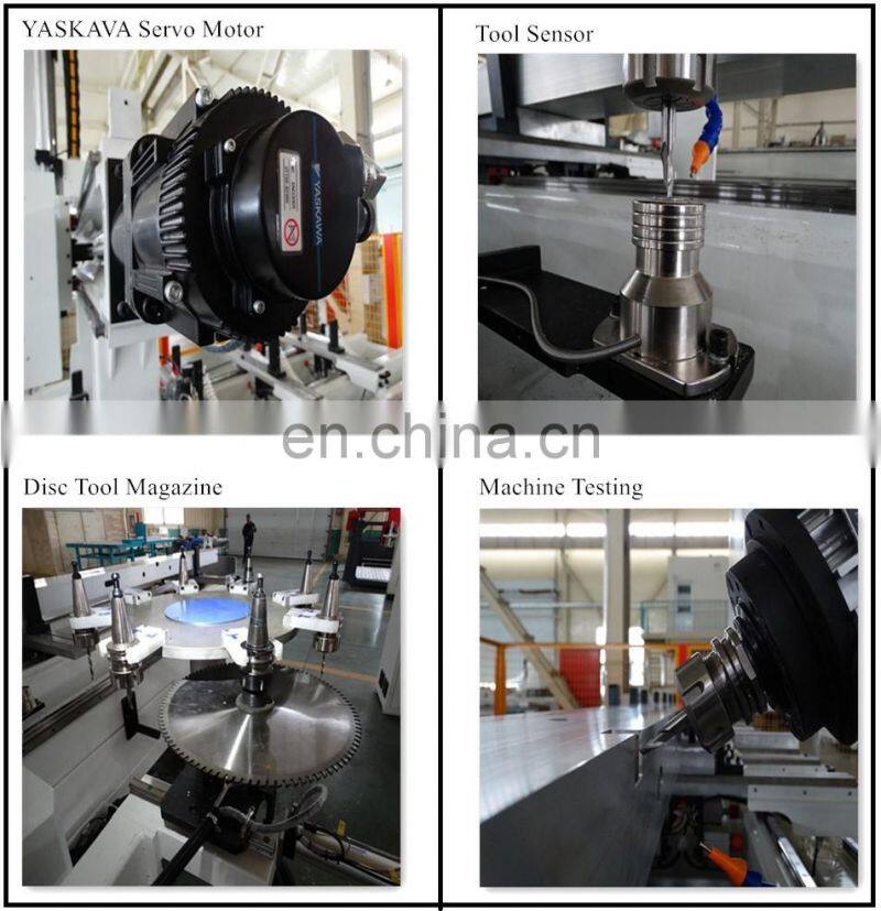 used pvc window manufacturing machine/4-axis Aluminum profile processing Center with Disc tool magazine