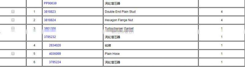 HX40W diesel Engine parts Supercharger 3785224 Turbocharger