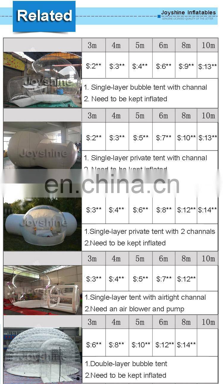 Air Zone Inflatable Clear Transparent Bubble Tent Hotel Family Outdoor Camping Dome Tents House For Sale
