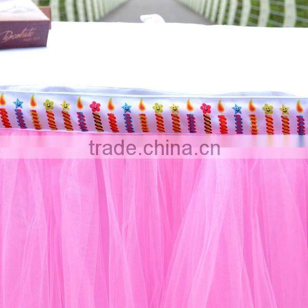 Unforgettable Party Centerpiece Handmade Tutu Tulle Table Skirt Cover for Girl Princess Birthday Party SD103