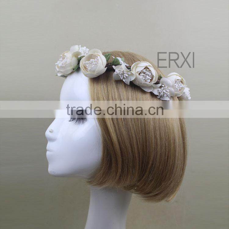 Wholesale Alibaba Hair Wedding Bridal Deisign Flower Wreath Garland Set Hair Accessaries