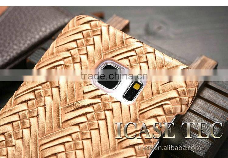 Newest Phone Case for Samsung Galaxy S6 Edge, High Quality Weave Pattern PU Leather Phone Cover for Samsung Galaxy S6 Edge Plus
