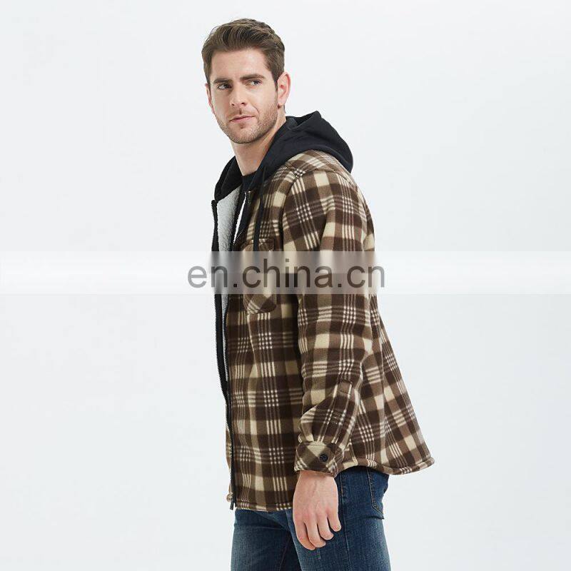 Christmas autumn and winter men's plus velvet thick warm jacket inch shirt men's trend student plaid shirt lamb velvet jacket