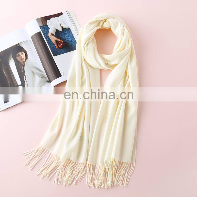 Autumn and winter new solid color cashmere scarf women thickened warm bib shawl gift scarf
