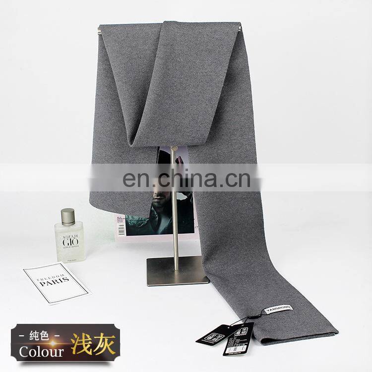 180*30cm Pure color wool men's scarf winter youth students business casual Korean cashmere high-end wild simple bib