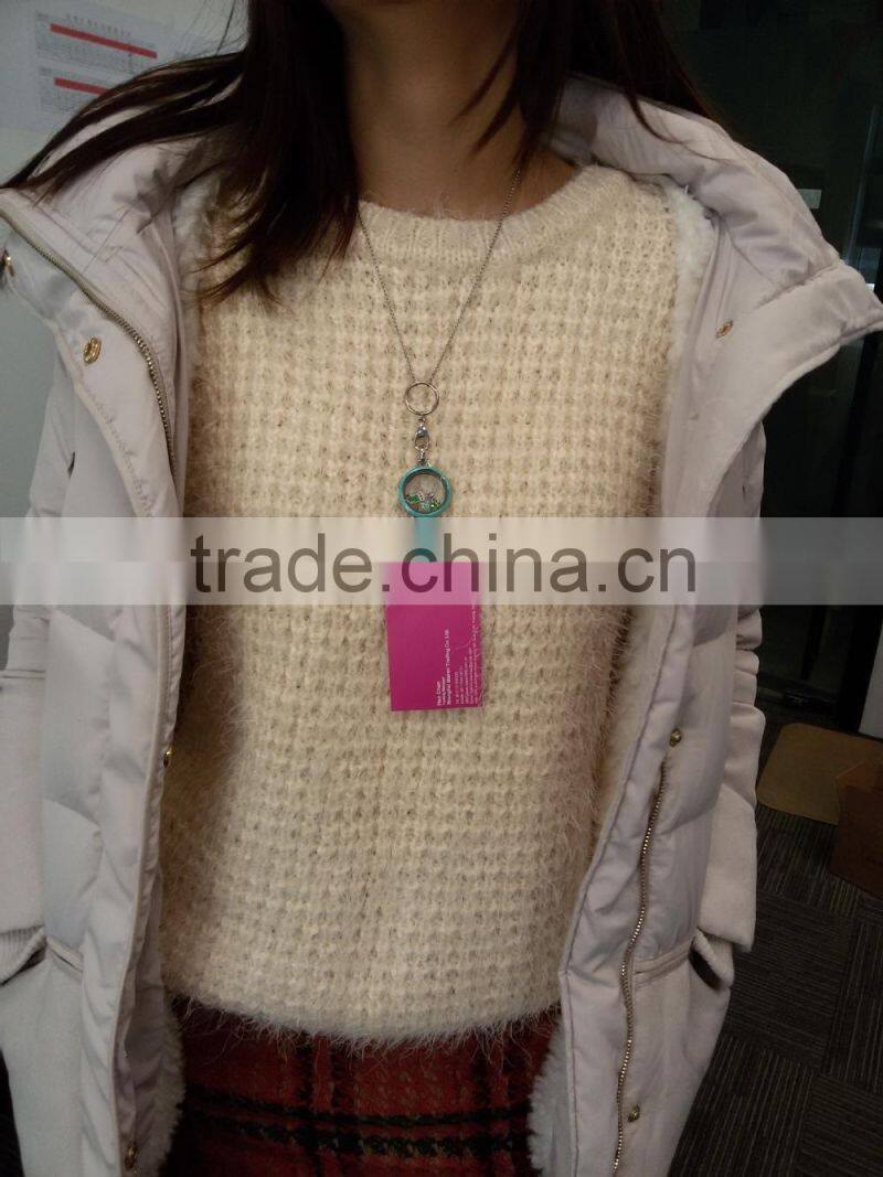 fashion jewelry stainless steel ID name badge lanyard