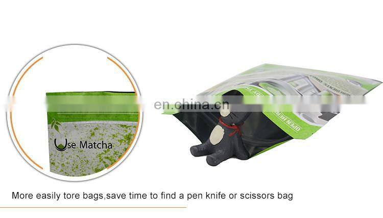 matcha green tea powder pouch/stand up pouch for macha tea powder