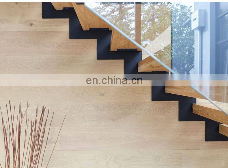 Invisible Wall Side Stringer Stairs Indoor Wood Staircase Design Diy Floating Stairs