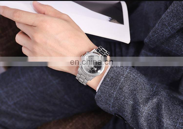 HANNAH MARTIN HM-1039 Current Black Stainless Steel Quartz Watch Analog Business Calendar Men Wrist Watches