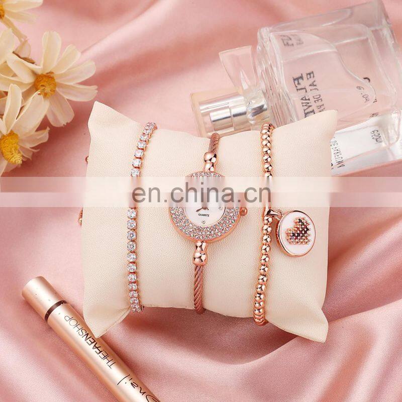 ZONMFEI ZM033-C Ladies Quartz Watches Wristwatch Gift Box Fashion Simple Desgin Woman Watch Set Bracelet