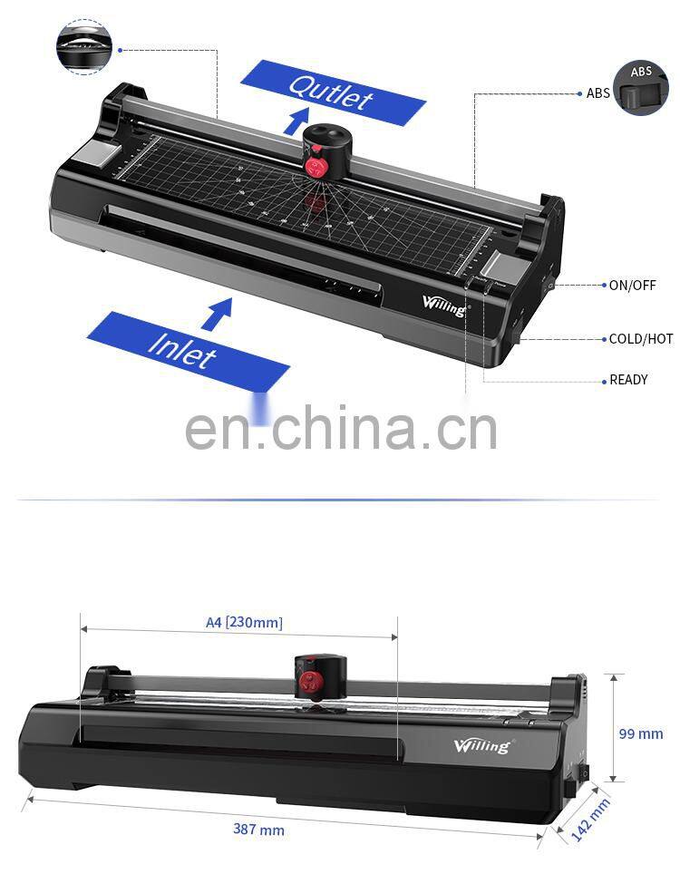 Value Automatic Small electric coldroll laminator 230MM plastic laminatormachine lamination machine a4size plastificadora prices