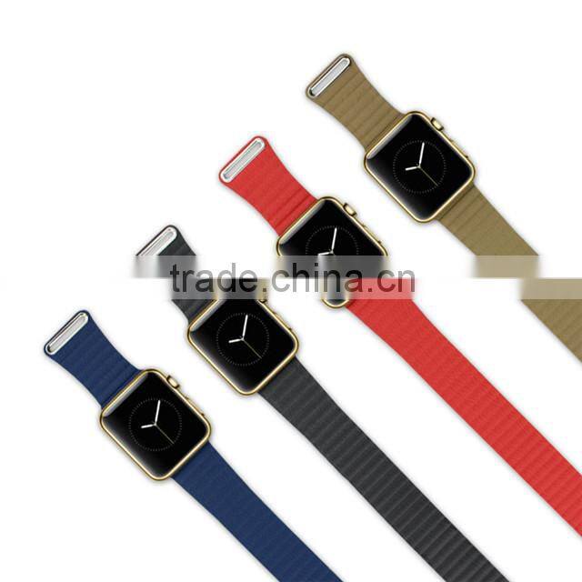 link bracelet For Apple Watch Leather Loop 42mm Adjustable Magnetic Closure strap For Apple Watch leather Band 38