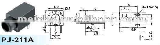 Multipurpose female waterproof dc jack
