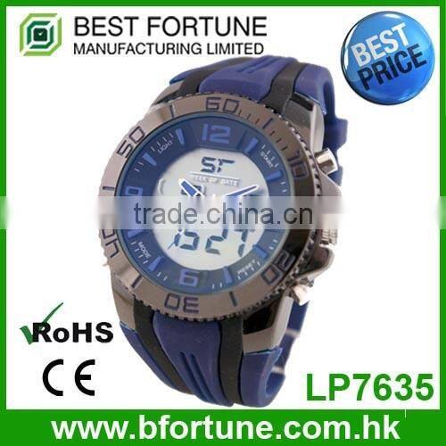 FT1635 Factory price 3 hands with digital stainless steel sport watch
