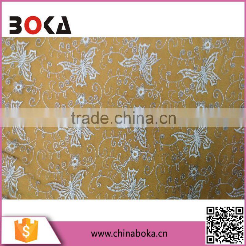 Latest design butterfly pattern embroidery fabric