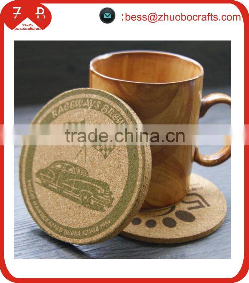 Customsized waterproofing cork coaster bibulous wooden coasters