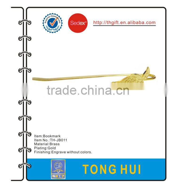 Fashion metal imitation enamel bookmarks with gold plating