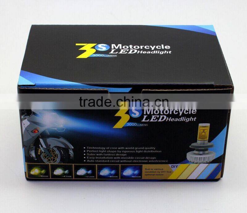 All in one 5 colors changable 3S car led headlight h4 h7 h16 led light bulb h11 9005 9006 for motorcycle
