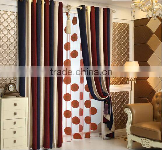 Home decoration window 100%ployester fabric European high-grade jacquard polyester curtain
