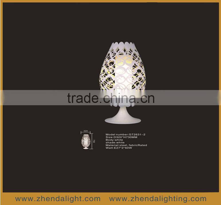 white color hollow out lamp shade hotel table lamp& bedside decoration lighting