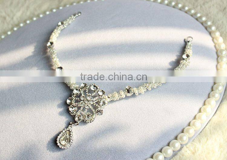 JOFO Handmade Crystal Pendant Hair Jewelry Wedding Hair Accessories Bridal Head Jewelry Headpiece Headwear For Women