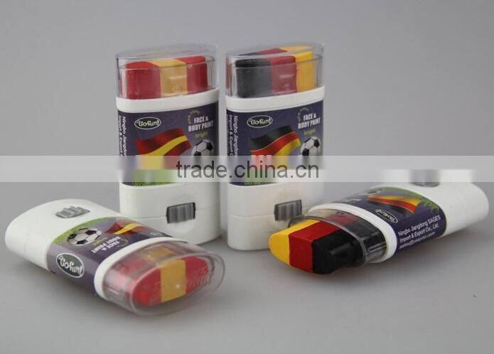 6 colors football fans face paint with brush