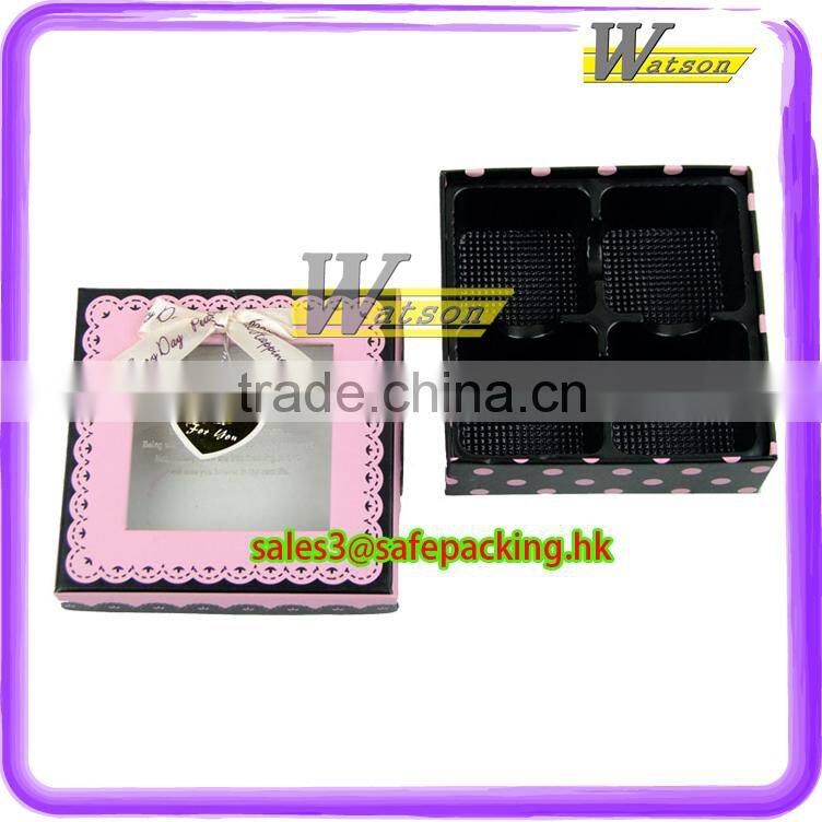 Lovely Chocolate Cardboard Packaging Box with Ribbon