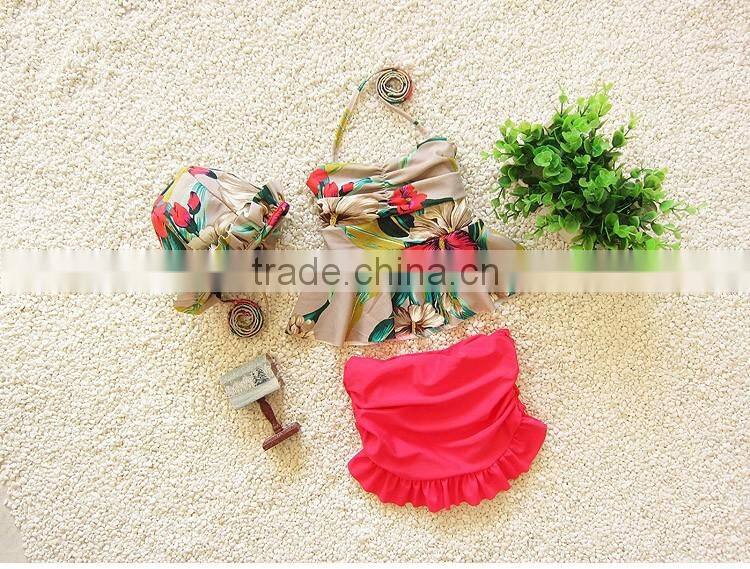 2016 Lovely kid swimming suit for bikini girl child beachwear whoelsale kid bathing suit (S056)