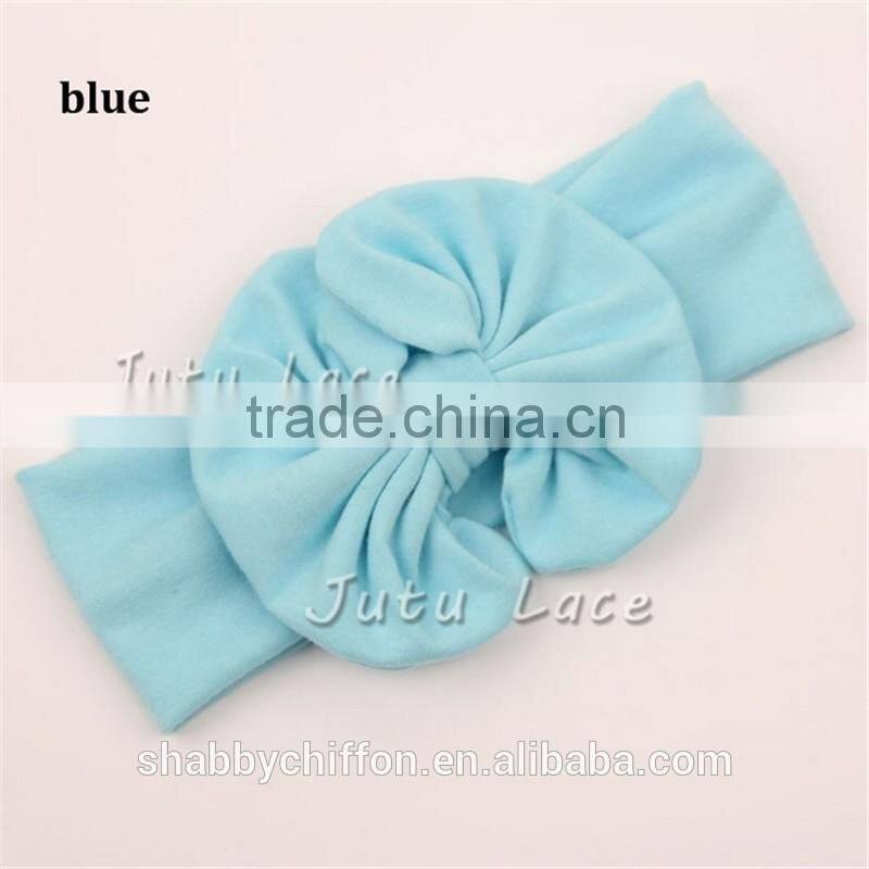 High quality cotton fabric large bow headband top quality hair accessories baby girls headwrap