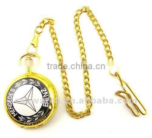 quartz gold tone full hunter pocket watch
