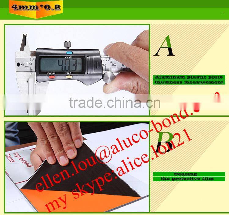 4*0.3mm,4*0.4mm ,4*0.5mm ACP exterior decorative wall panel silver PVDF building decorative facade aluminium composite panel