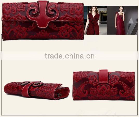 New Fashion Vintage Leather Women Wallet Evening bag