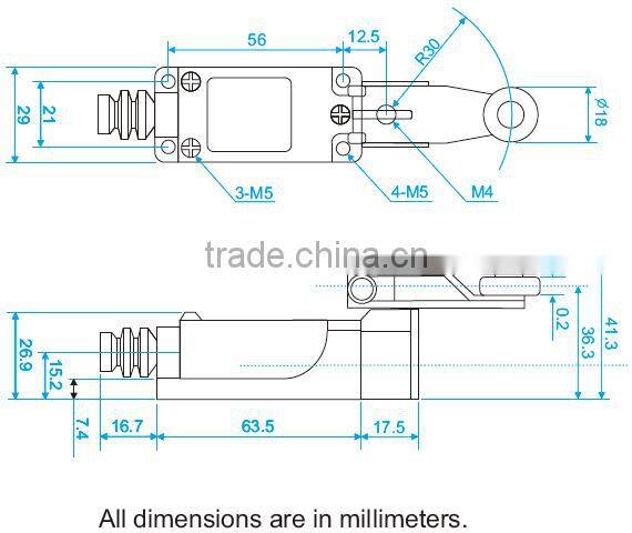 Limit Switch with Roller Lever Arm