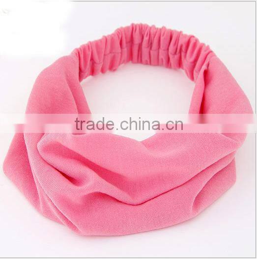 Pure color cotton headband Sports yoga absorb sweat hair band