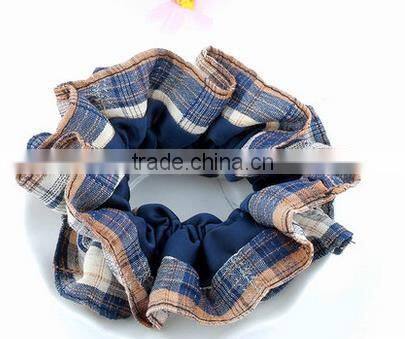 korean grid hair scrunchie fashion style