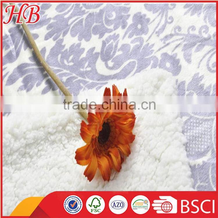 China supplier super soft fashion printed micro mink blanket and back Sherpa fleece blanket