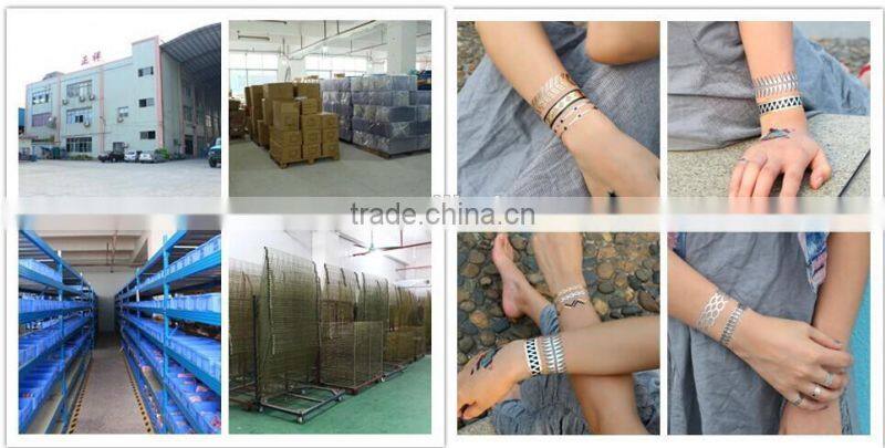 Mixed Gold Sliver Temporary Metal Decorative Entertainment Temporary Tattoo Stickers