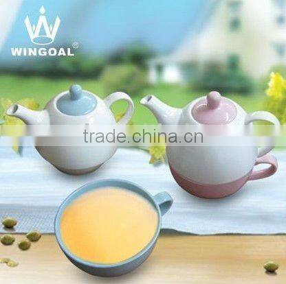 Stackable combination ceramic tea sets