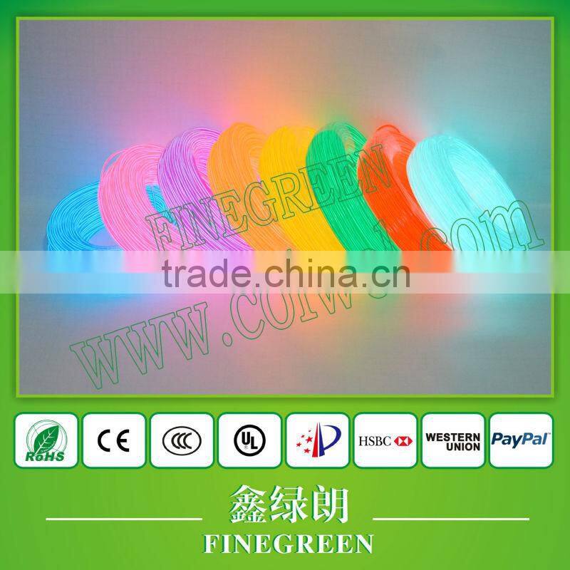 electroluminescent wire,different size and color,any length is ok