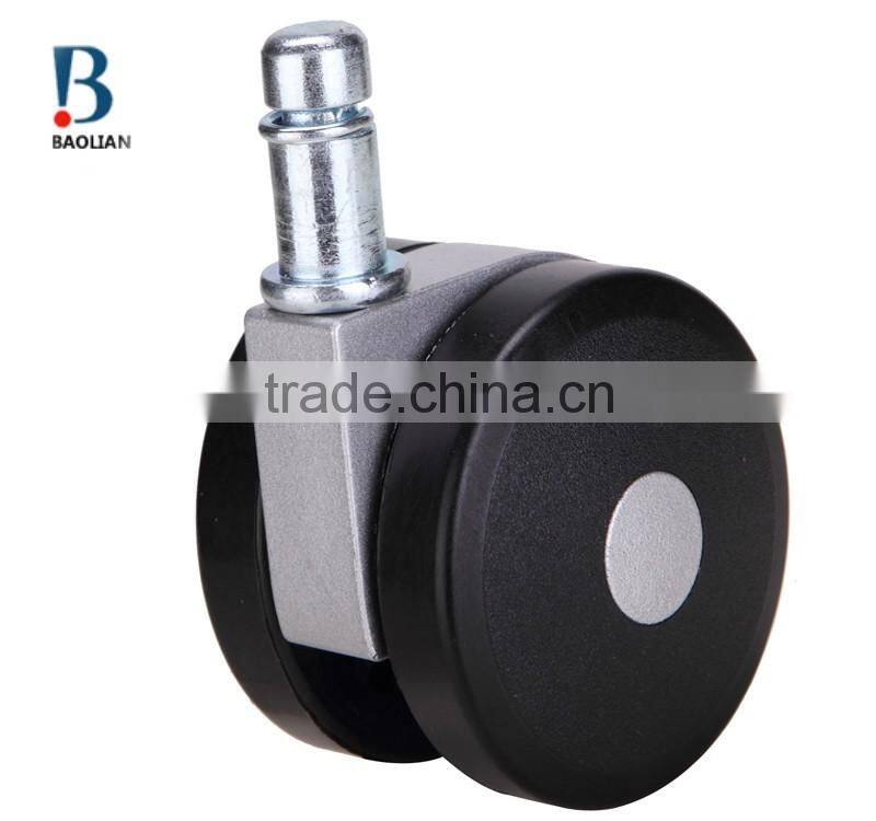 2016sales non-noise 2 "black nylon rivet plastic furniture caster wheels with ring stem